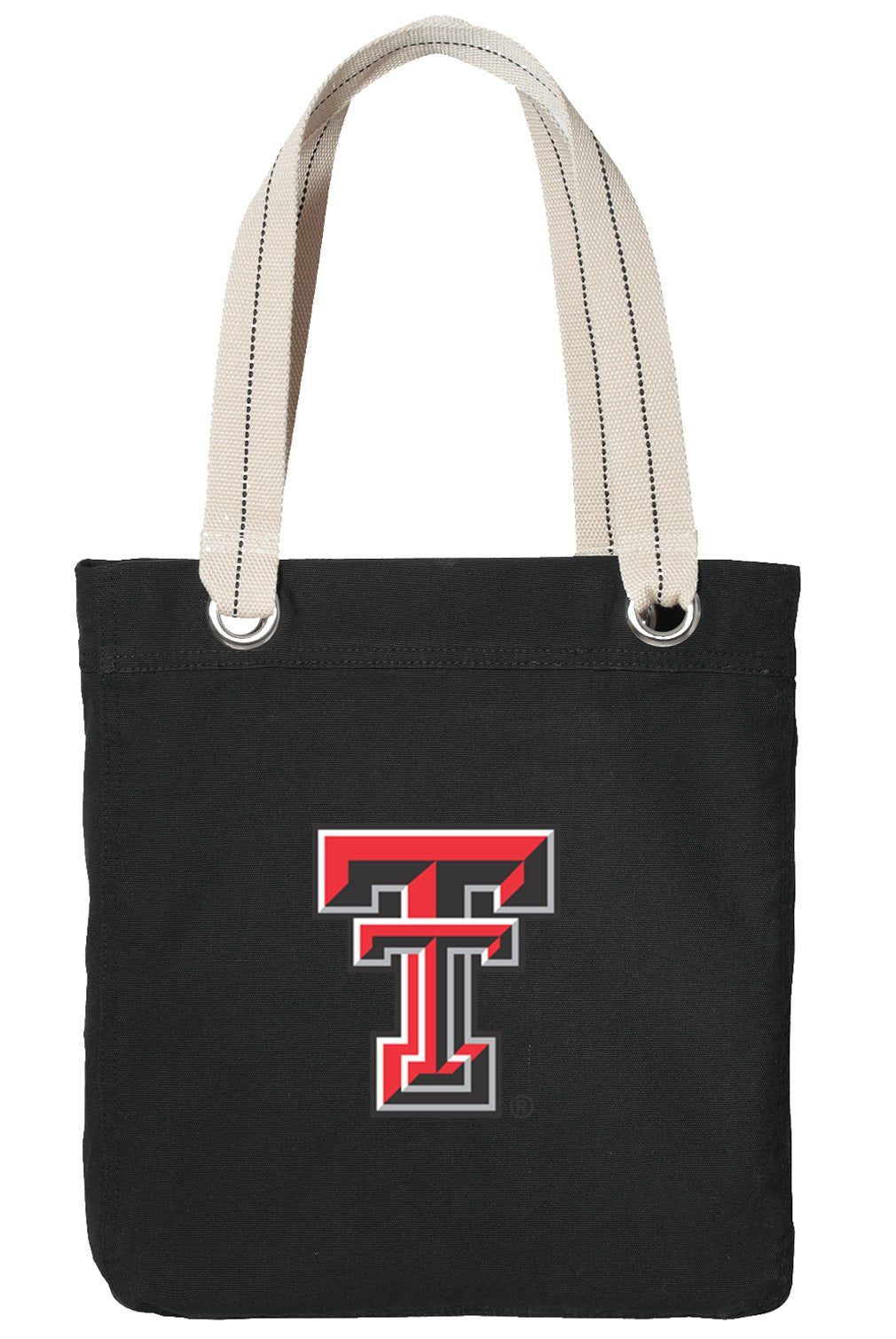 Texas Tech Tote Bag TTU Deluxe Canvas Shoulder Bag Black