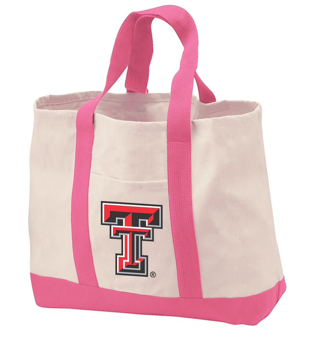 Texas Tech Canvas Tote Bag TTU Classic Tote Pink