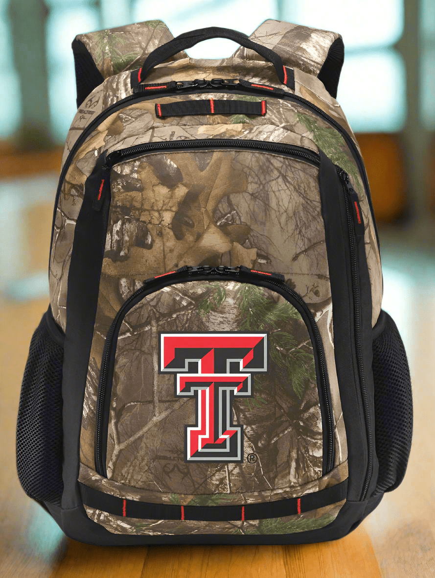 Texas Tech Camo Backpack TTU Laptop Computer Backpack