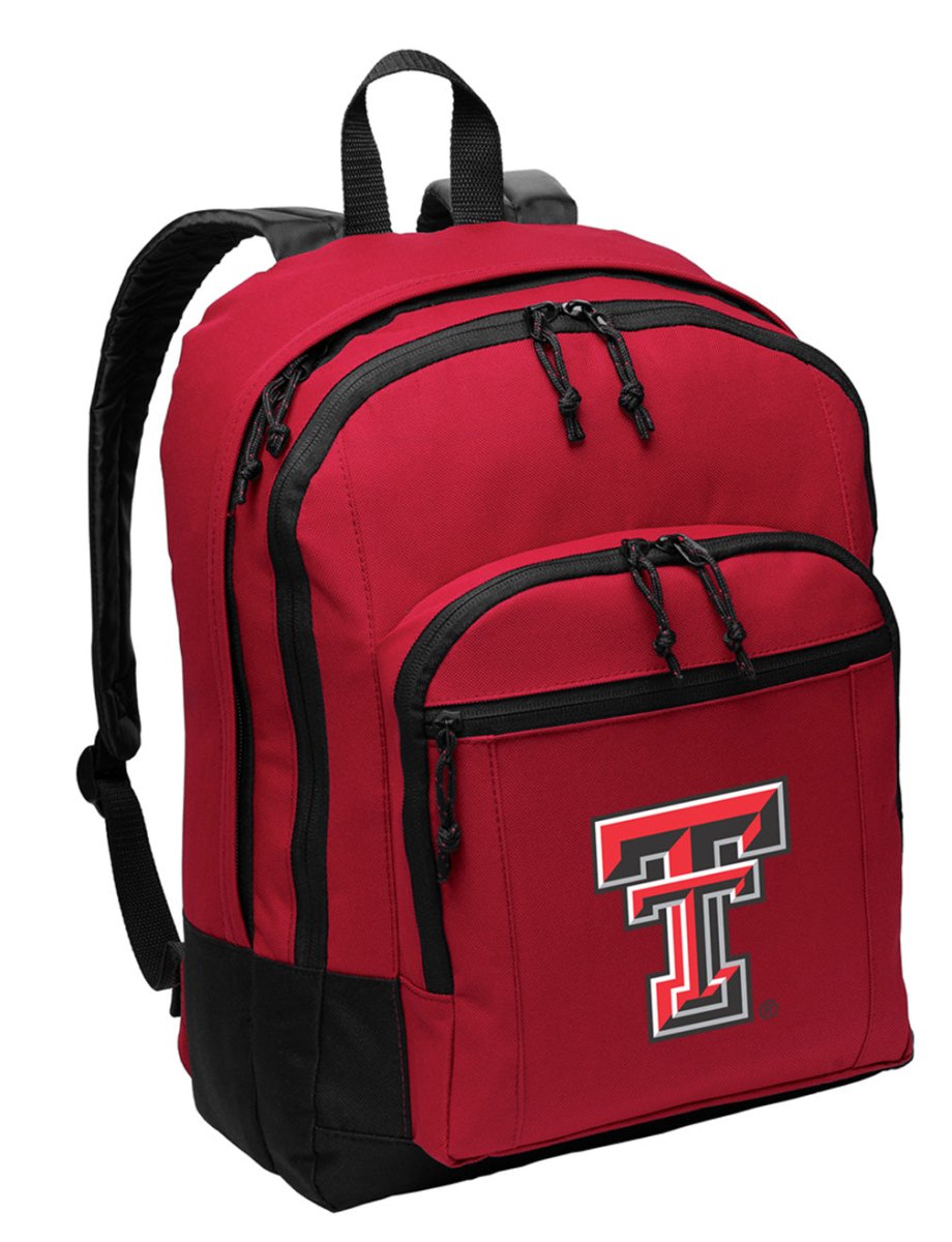 Texas Tech Backpack TTU Medium Classic Style Backpack Red