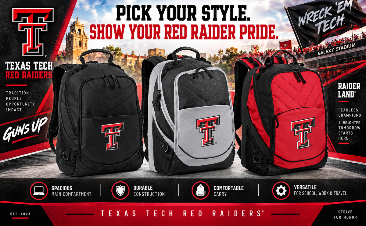 Texas Tech Red Raiders Laptop Backpack Black