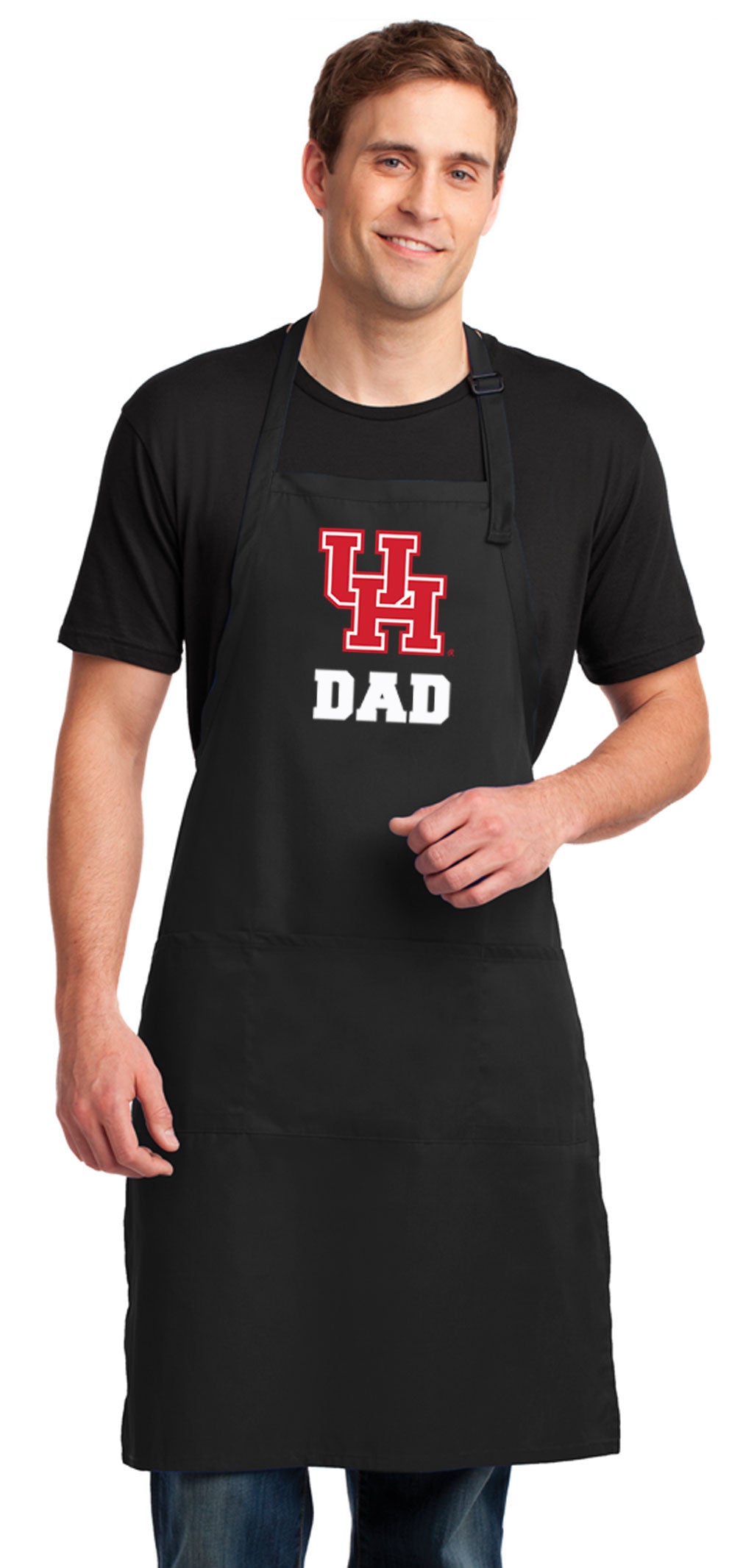 University of Houston Large Apron - Adjustable with Pockets Dad on Black