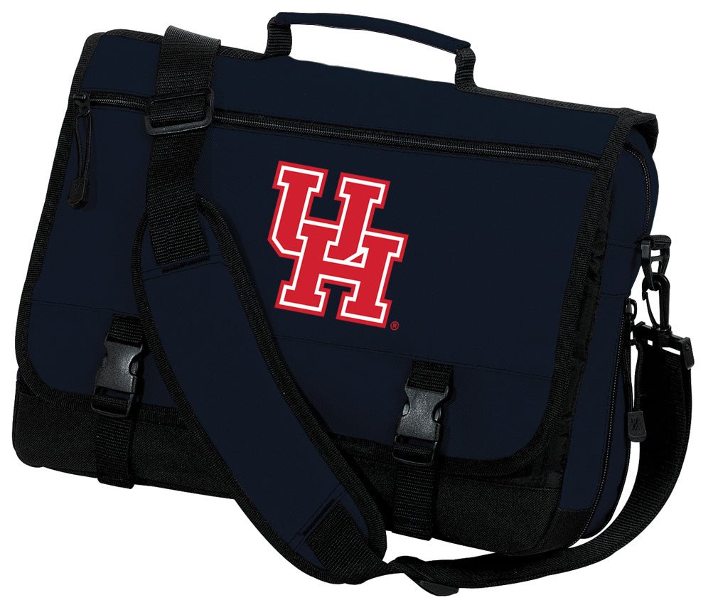 University of Houston Laptop Computer Bag UH Logo Messenger Briefcase Navy