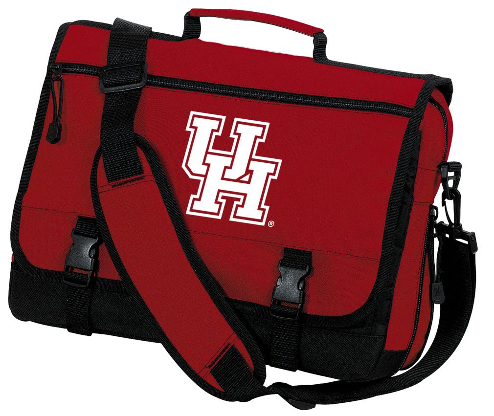University of Houston Laptop Computer Bag UH Logo Messenger Briefcase Red