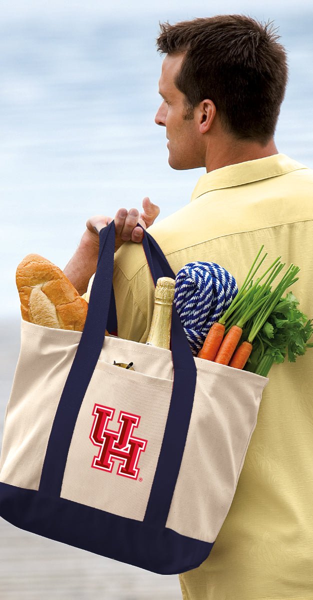 University of Houston Canvas Tote Bag UH Logo Classic Tote Navy