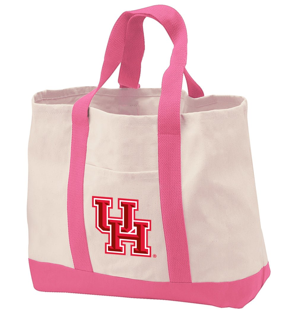 University of Houston Canvas Tote Bag UH Logo Classic Tote Pink