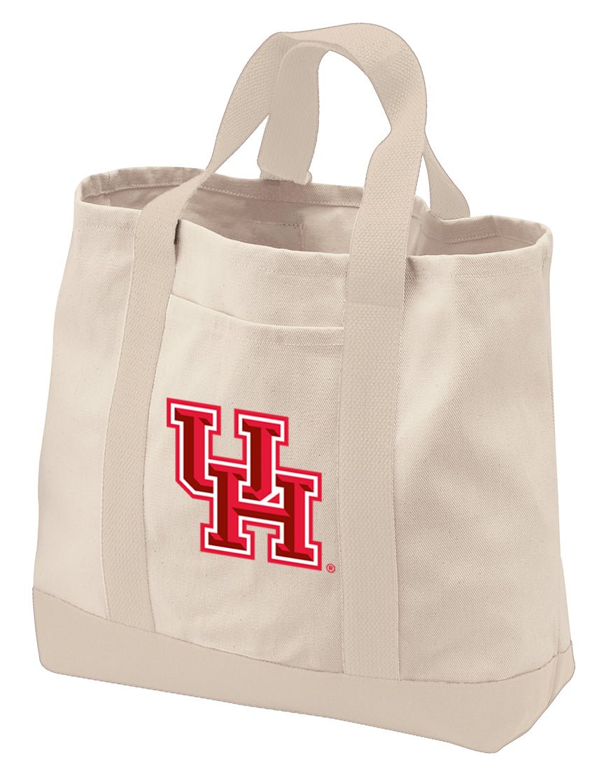 University of Houston Canvas Tote Bag UH Logo Classic Tote Tan