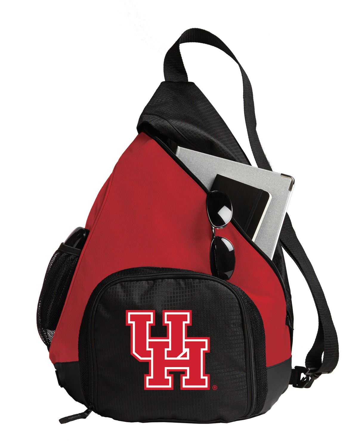 University of Houston Sling Backpack University of Houston Bag with Soccer Ball or Volleyball Bag Sports Gear Compartment Practice Bag Red