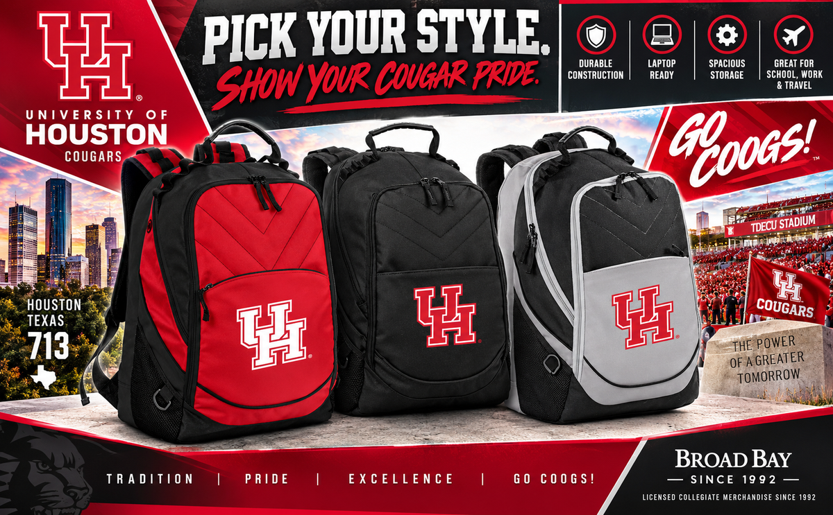 University of Houston Laptop Backpack Red