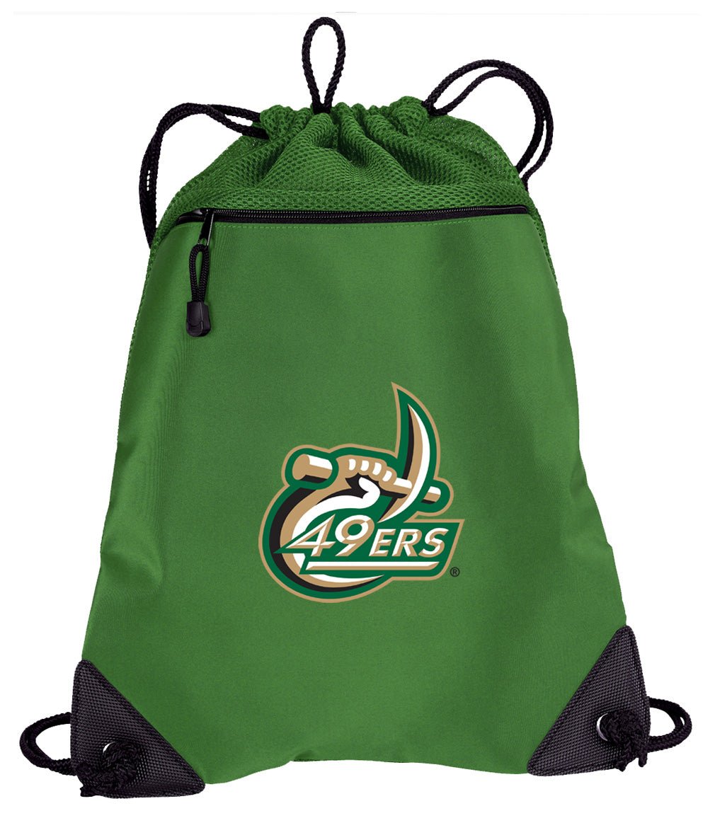 UNC Charlotte Drawstring Backpack Charlotte 49ers Cinch Pack - Mesh & Microfiber Green
