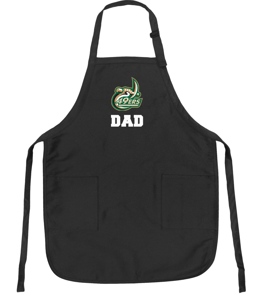 UNC Charlotte Apron Charlotte 49ers Apron - Stain Resistant Fabric Dad on Black