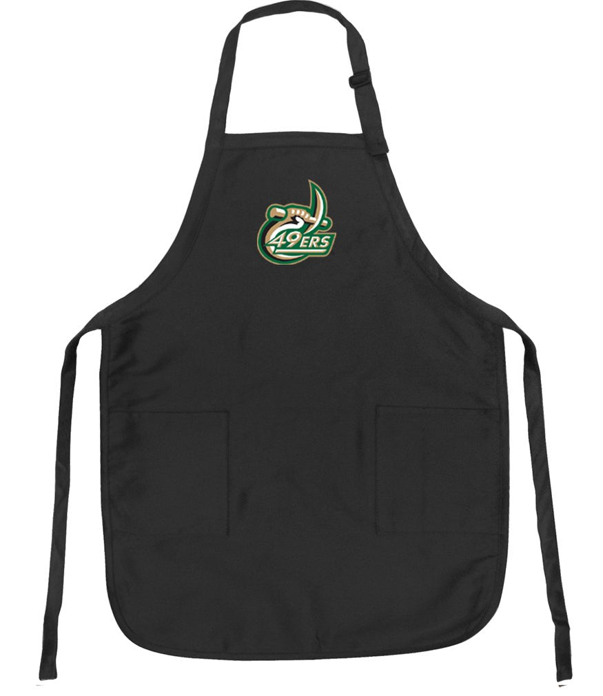UNC Charlotte Apron Charlotte 49ers Apron - Stain Resistant Fabric Black