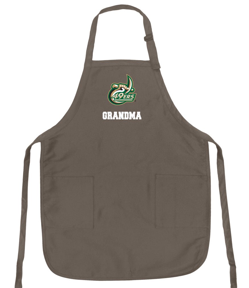 UNC Charlotte Apron Charlotte 49ers Apron - Stain Resistant Fabric Grandma on Khaki