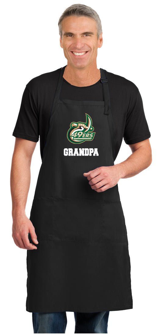 UNC Charlotte Large Apron Charlotte 49ers Apron - Adjustable with Pockets Grandpa on Black