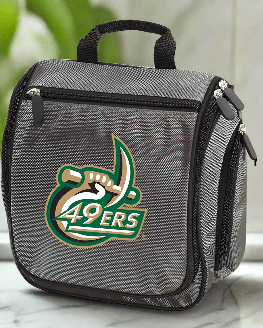 UNC Charlotte Toiletry Bag or Mens Travel Shaving Kit Gray