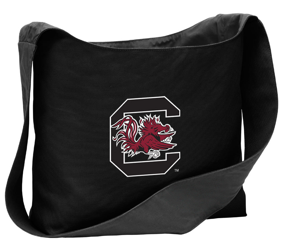 South Carolina Gamecocks Crossbody Bag – Cotton Canvas Shoulder Tote for USC Fans Black