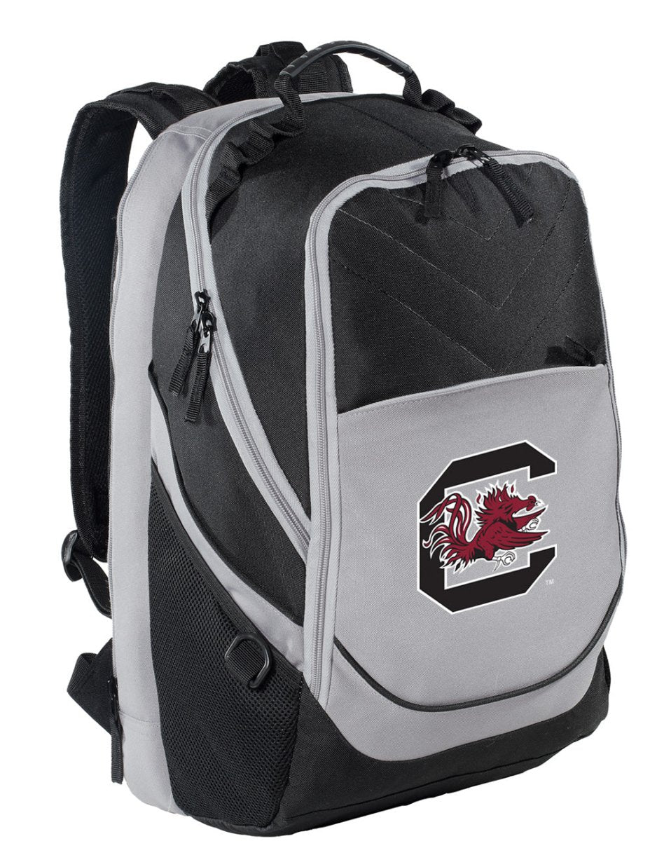 South Carolina Laptop Backpack – Official Gamecocks Bookbag – 17" Laptop Sleeve, NCAA School Gear – 600D Polyester Black and Gray