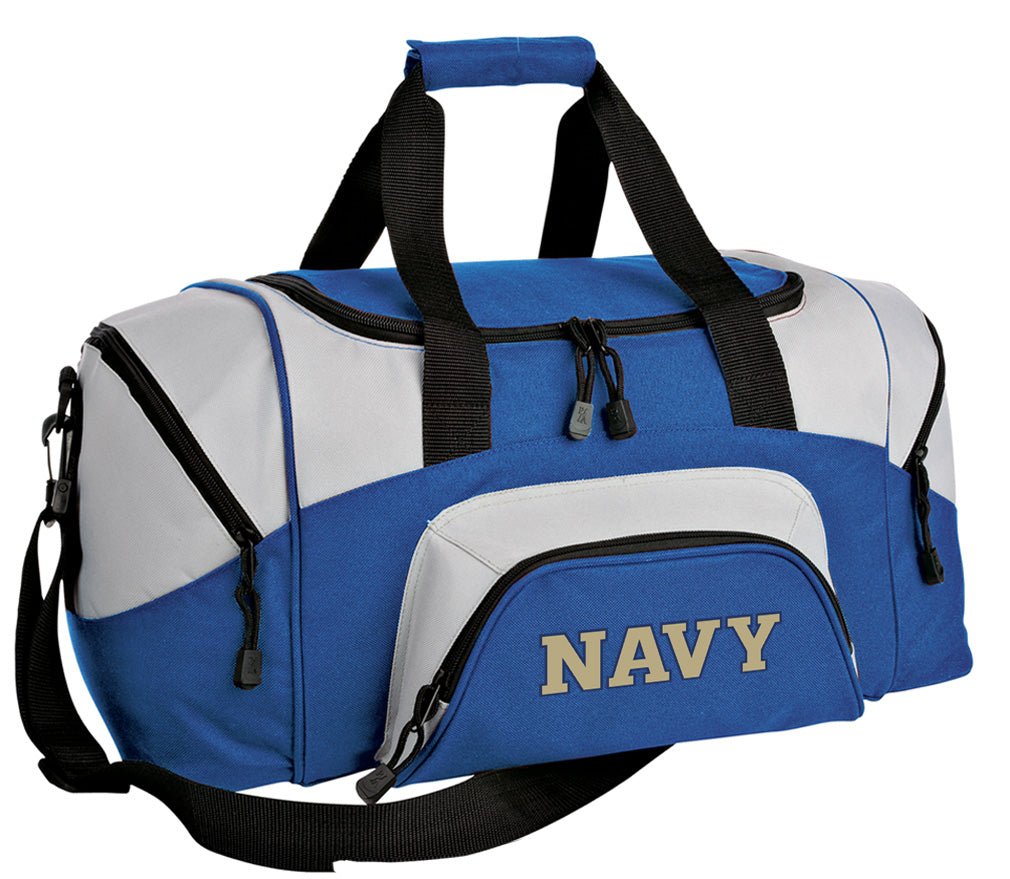 Naval Academy Small Duffel Bag USNA Midshipmen Carryon Suitcase or Gym Bag Blue