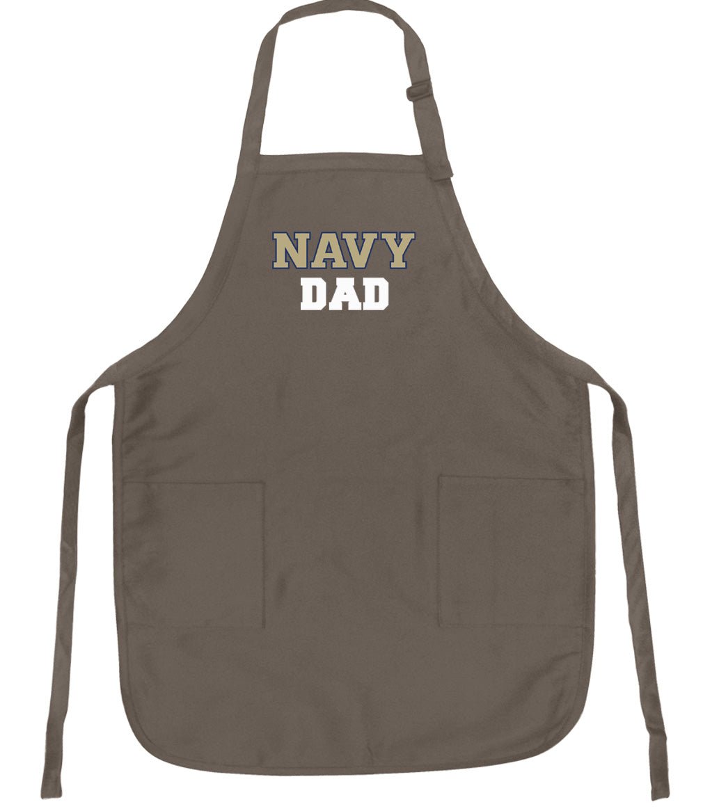 Naval Academy Apron Navy Midshipmen Apron - Stain Resistant Fabric Dad on Khaki