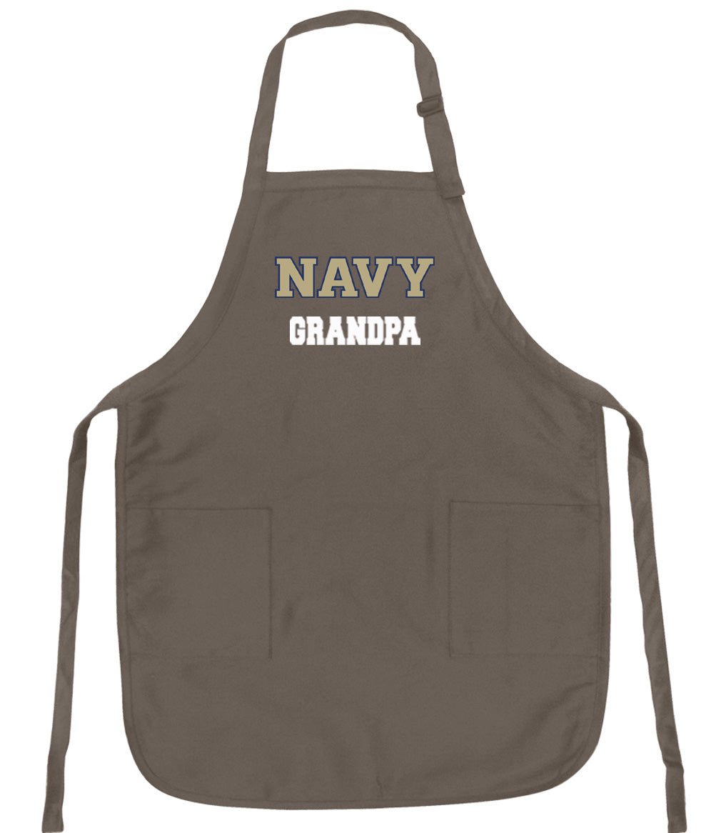 Naval Academy Apron Navy Midshipmen Apron - Stain Resistant Fabric Grandpa on Khaki