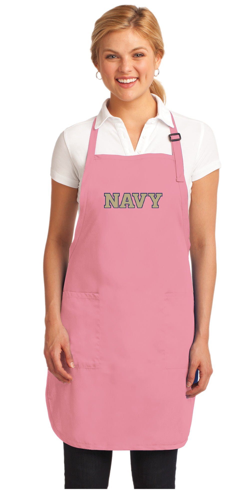 Naval Academy Apron Navy Midshipmen Apron - Stain Resistant Fabric Pink
