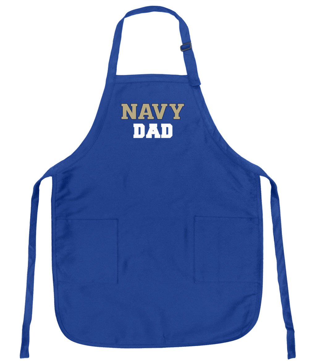 Naval Academy Apron Navy Midshipmen Apron - Stain Resistant Fabric Dad on Blue