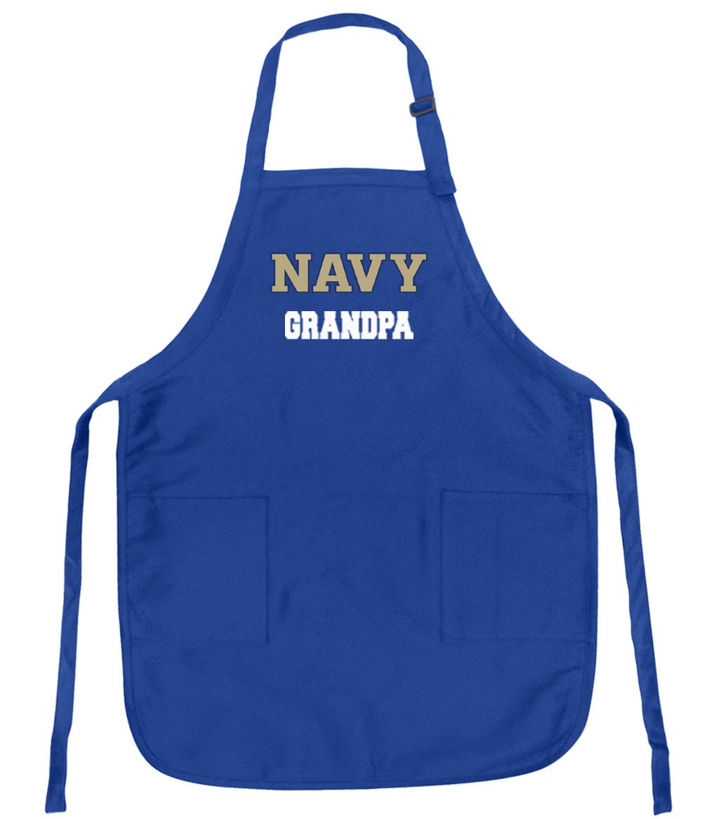 Naval Academy Apron Navy Midshipmen Apron - Stain Resistant Fabric Grandpa on Blue