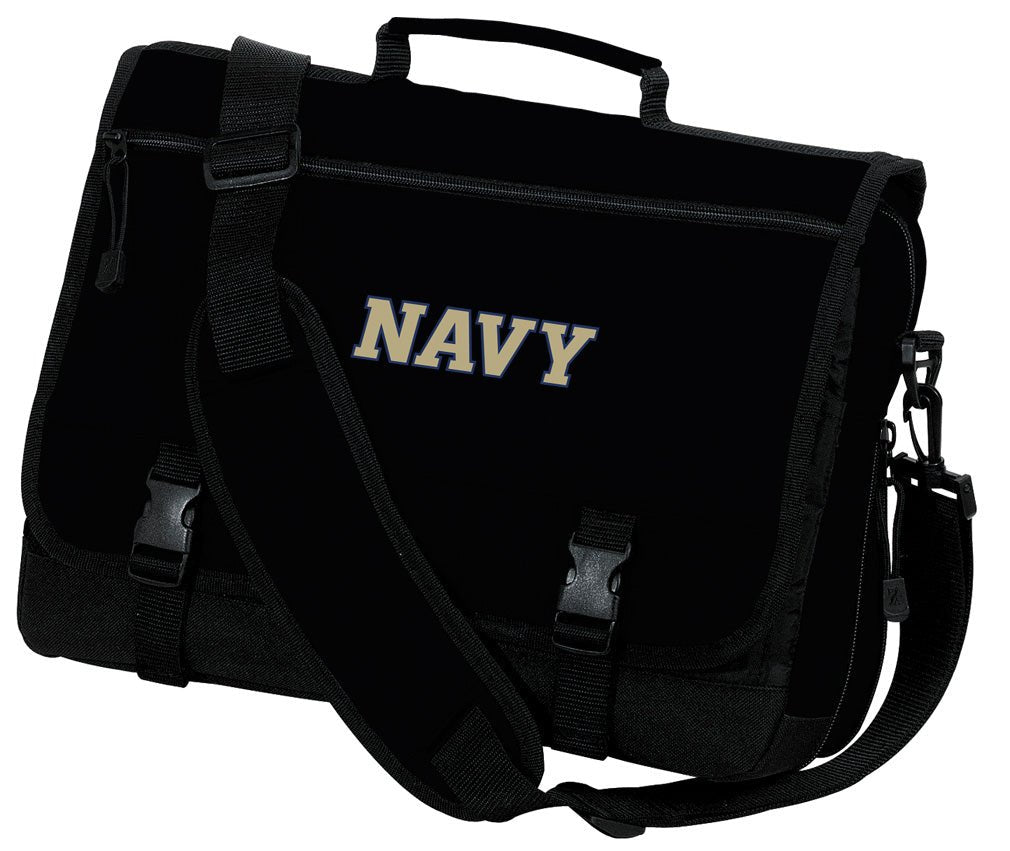 Naval Academy Laptop Computer Bag Official USNA Classic Messenger Bag Black