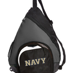 Naval Academy Sling Backpack Navy Midshipmen Bag with Soccer Ball or Volleyball Bag Sports Gear Compartment Practice Bag