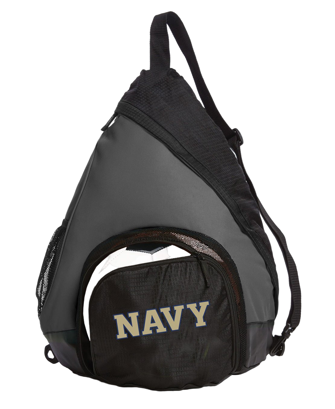 Naval Academy Sling Backpack Navy Midshipmen Bag with Soccer Ball or Volleyball Bag Sports Gear Compartment Practice Bag