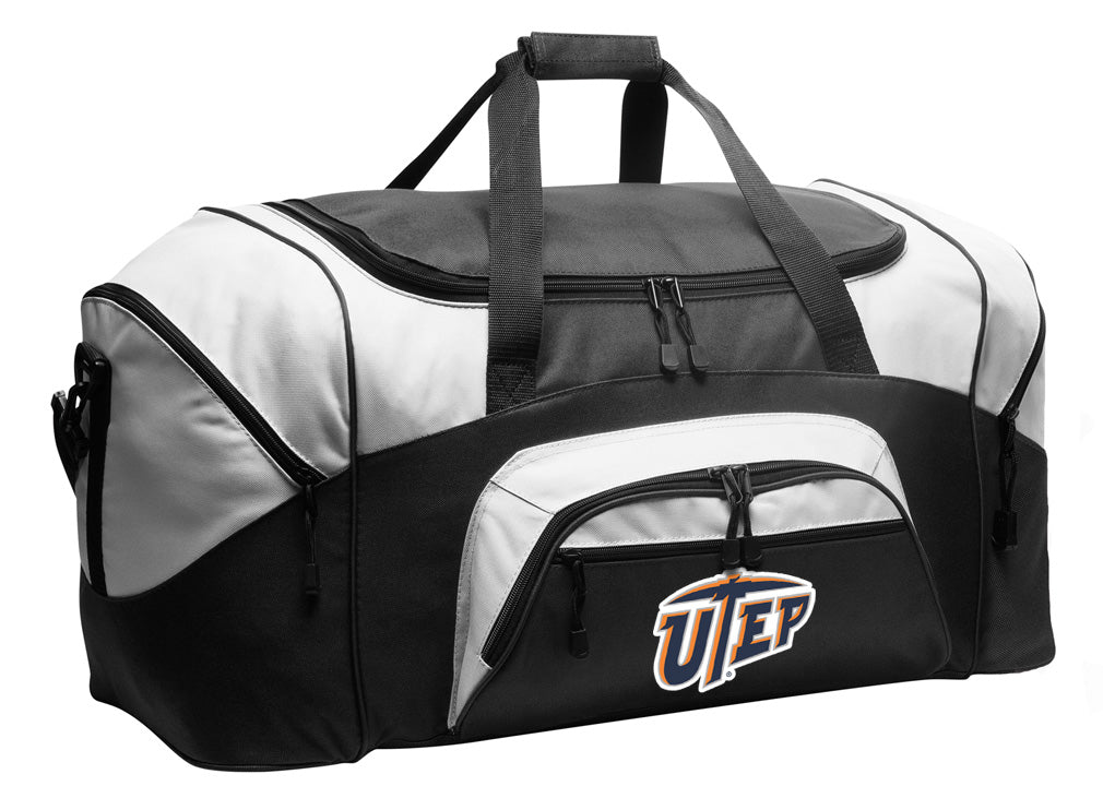 UTEP Miners Duffel Bag – Gym, Travel & Soft-Sided Suitcase Gear Bag Black