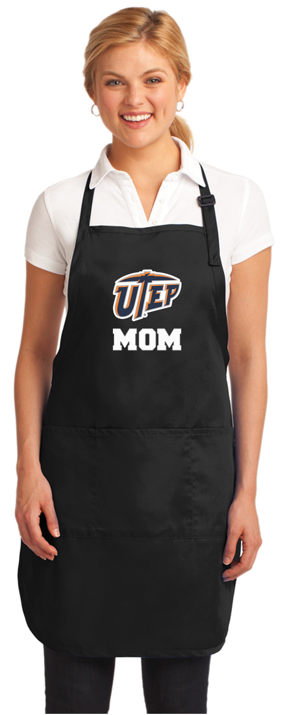 UTEP Apron University of Texas El Paso Apron - Stain Resistant Fabric Mom on Black