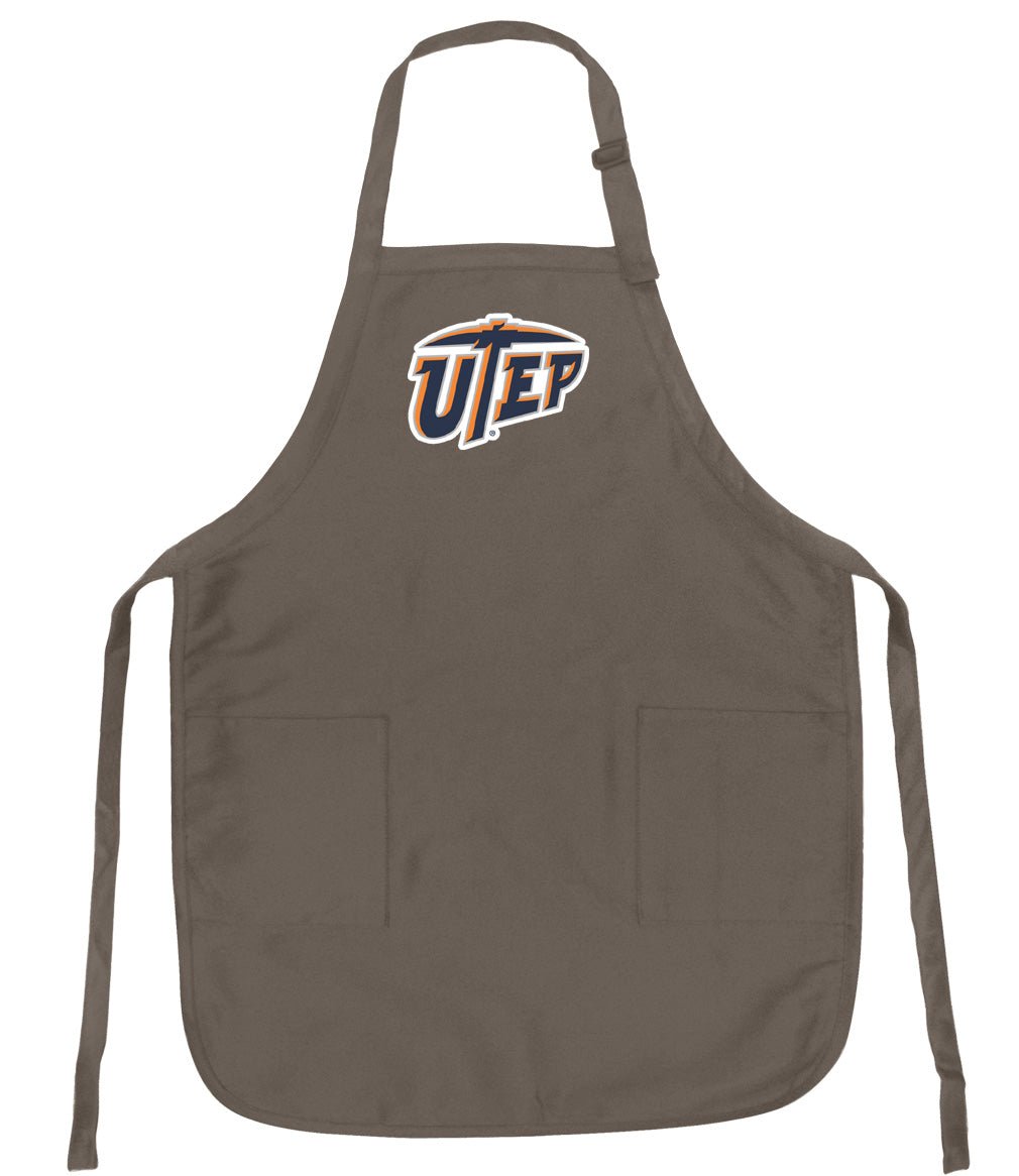 UTEP Apron University of Texas El Paso Apron - Stain Resistant Fabric Khaki