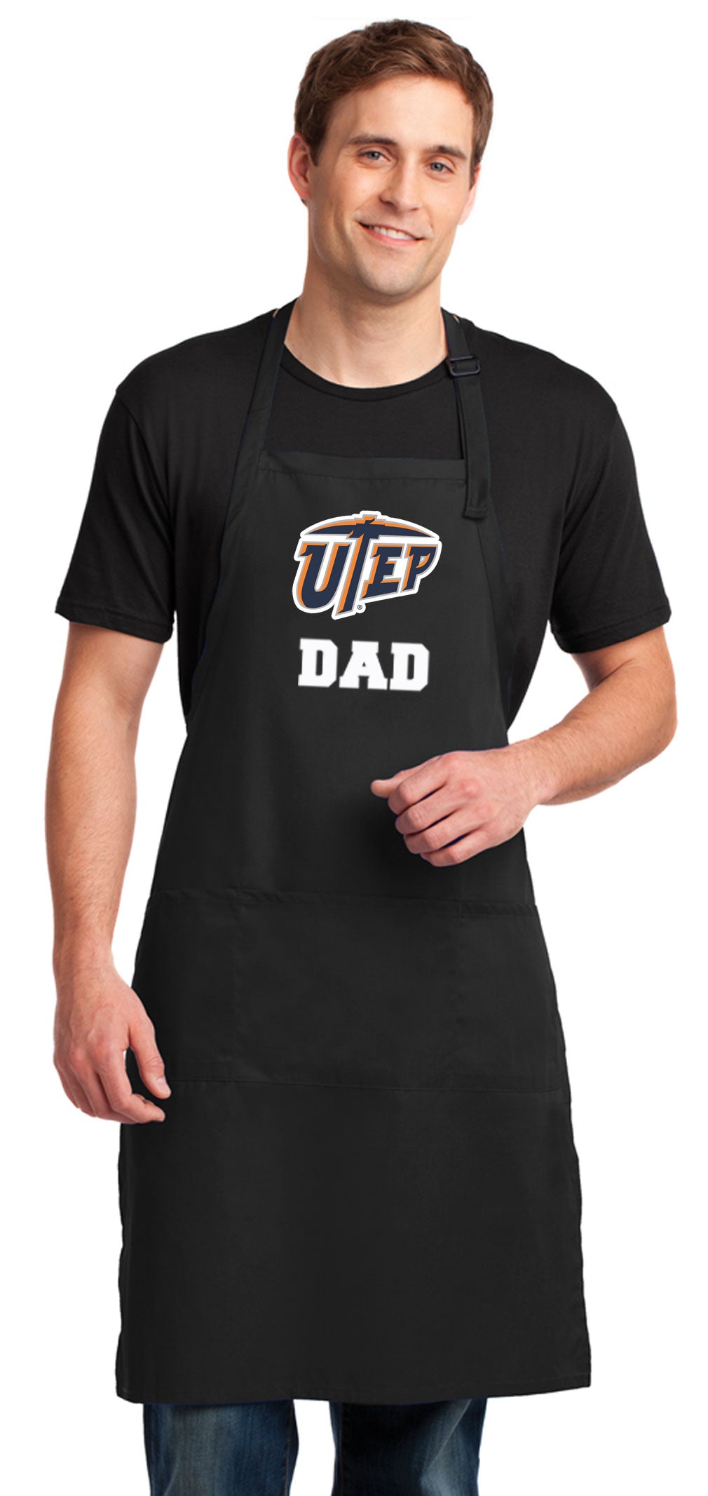 UTEP Large Apron University of Texas El Paso Apron - Adjustable with Pockets Dad on Black