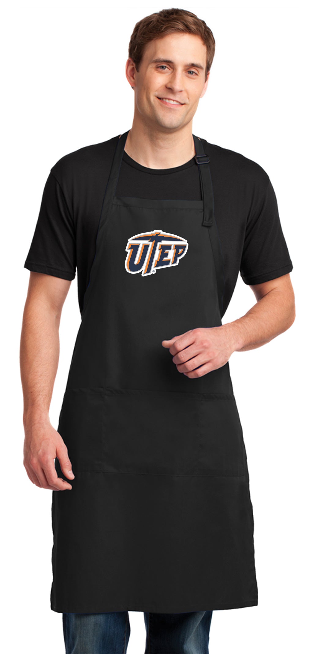 UTEP Large Apron University of Texas El Paso Apron - Adjustable with Pockets Black