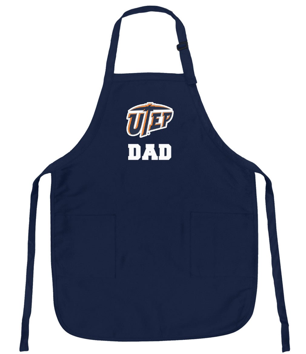 UTEP Apron University of Texas El Paso Apron - Stain Resistant Fabric Dad on Navy