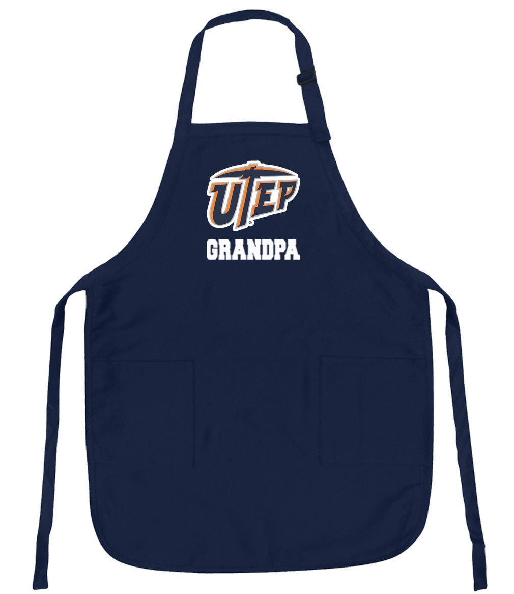 UTEP Apron University of Texas El Paso Apron - Stain Resistant Fabric Grandpa on Navy