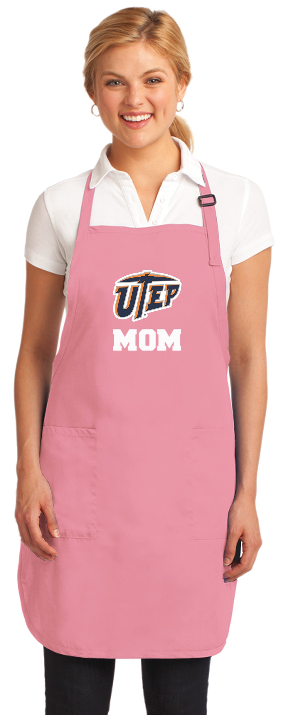 UTEP Apron University of Texas El Paso Apron - Stain Resistant Fabric Mom on Pink