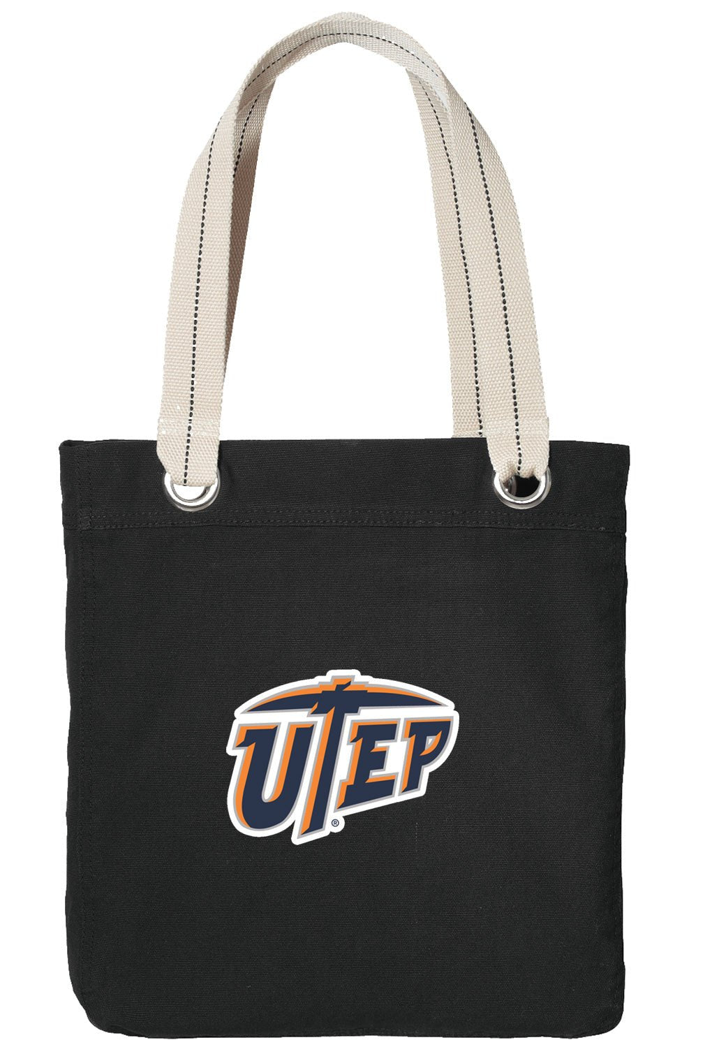 UTEP Tote Bag University of Texas El Paso Deluxe Canvas Shoulder Bag Black