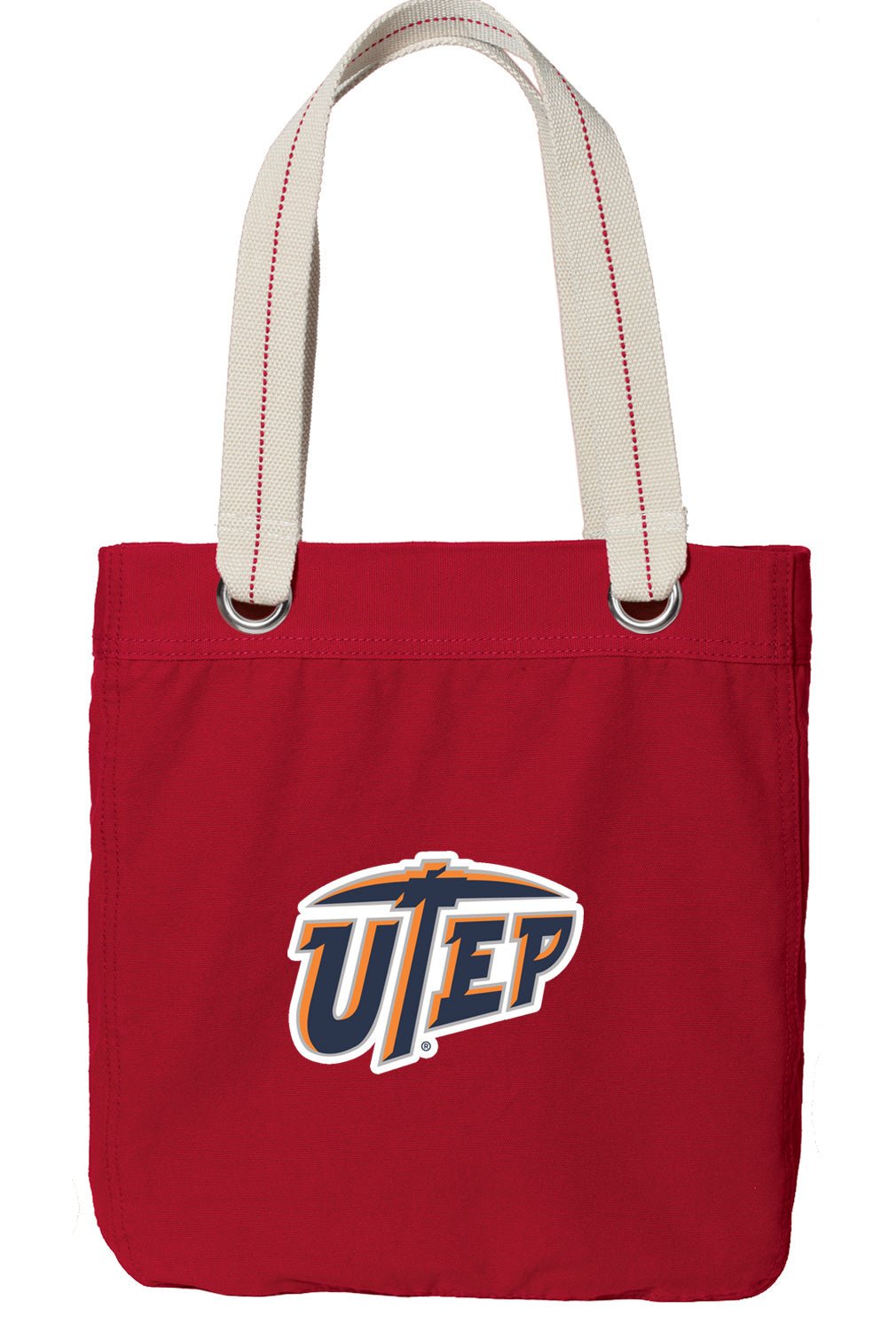 UTEP Tote Bag University of Texas El Paso Deluxe Canvas Shoulder Bag Red