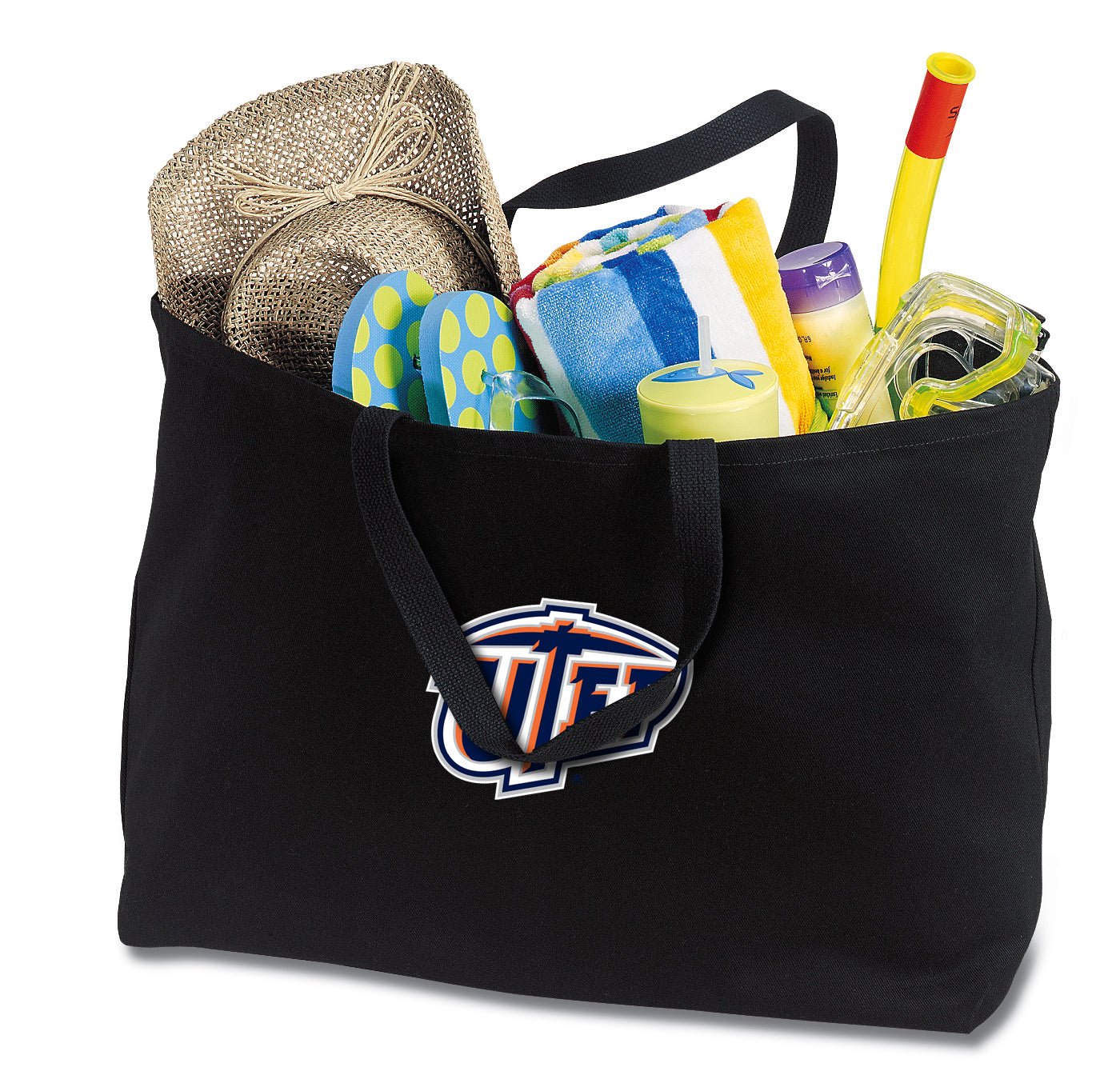 UTEP Large Tote Bag University of Texas El Paso Jumbo Tote for Beach Pool or Travel Black