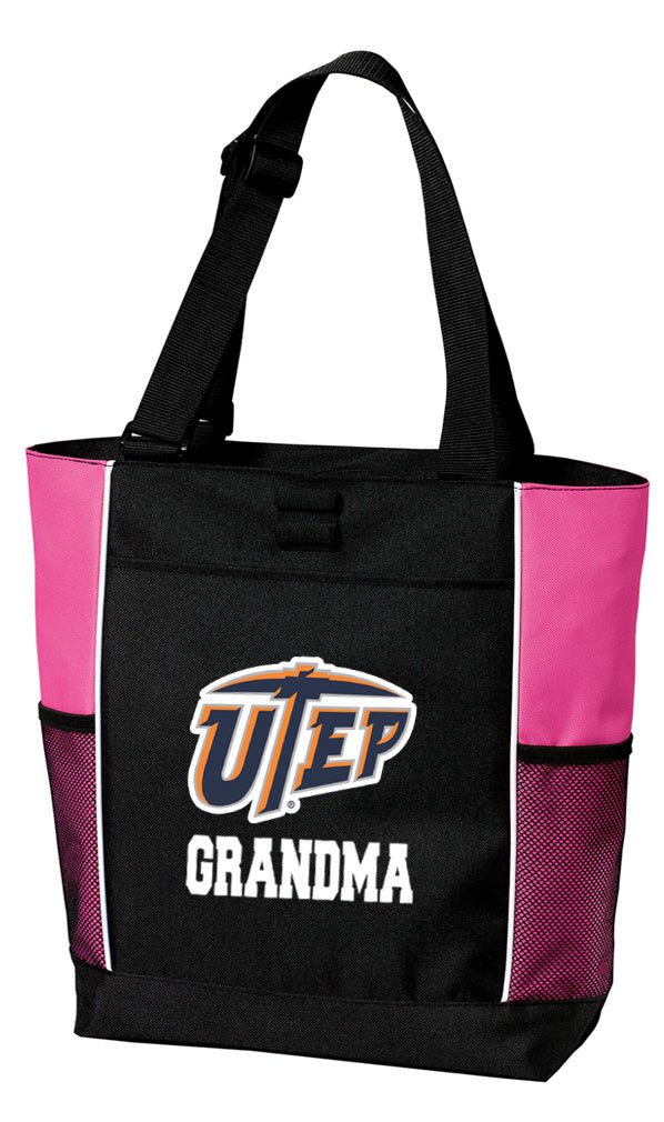 UTEP Tote Bag University of Texas El Paso Carryall Tote Grandma on Pink