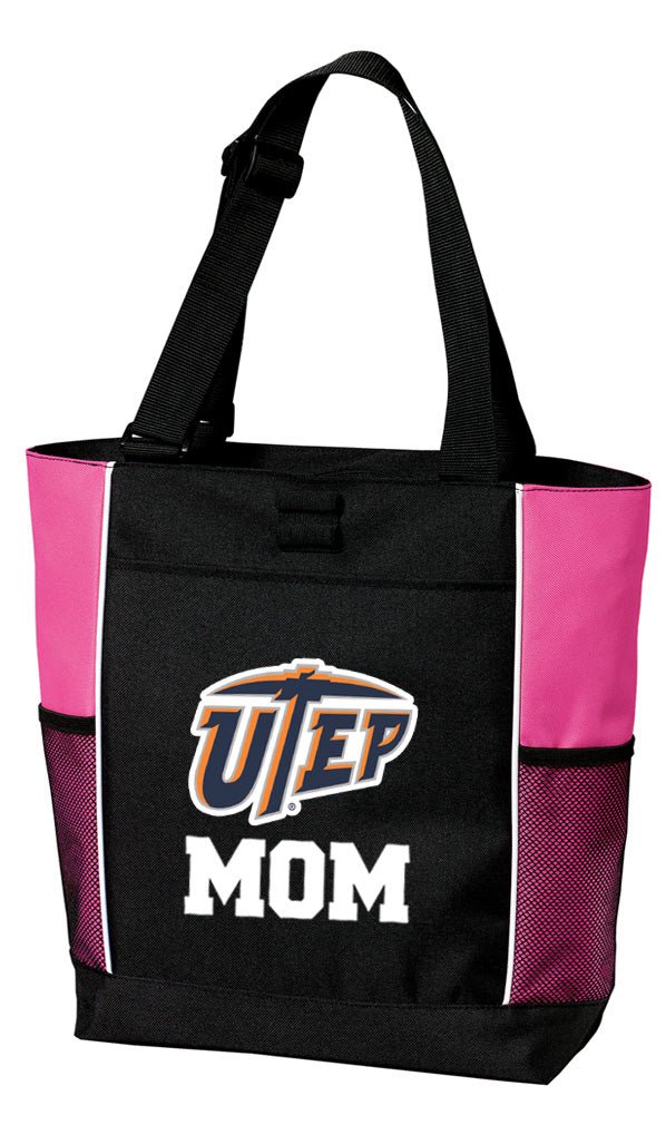 UTEP Tote Bag University of Texas El Paso Carryall Tote Mom on Pink