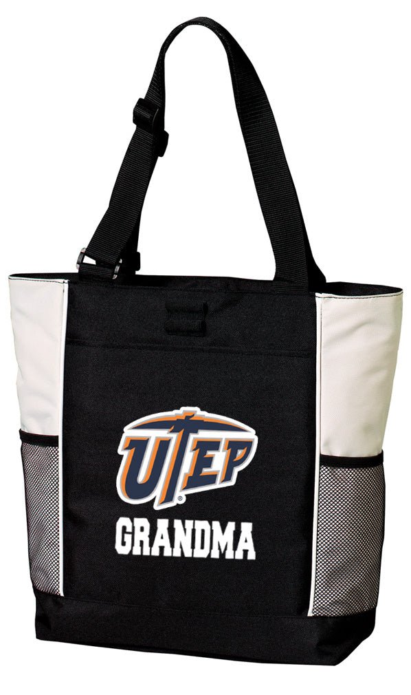 UTEP Tote Bag University of Texas El Paso Carryall Tote Grandma on White