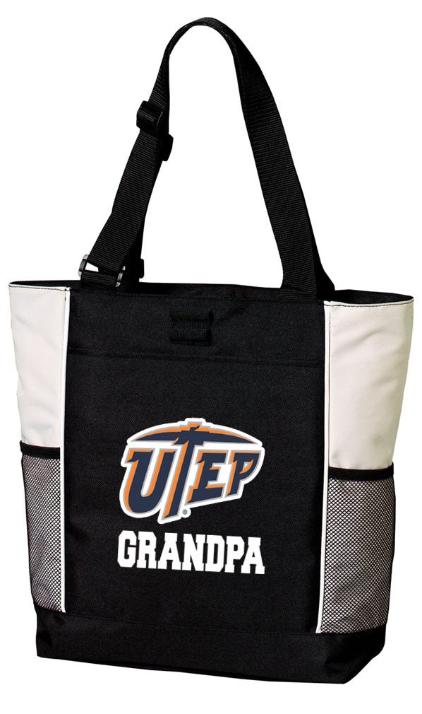 UTEP Tote Bag University of Texas El Paso Carryall Tote Grandpa on White