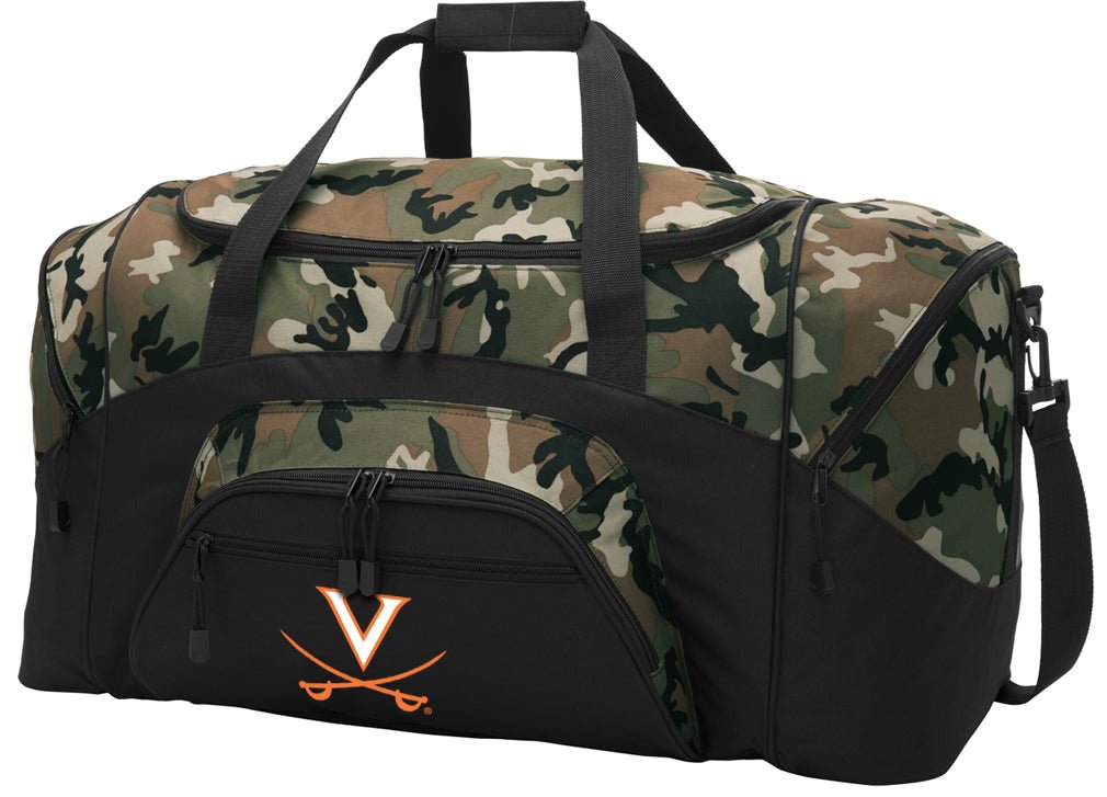 Virginia Camo Duffel Bag – Official Cavaliers Travel, Gym & Sports Bag with Shoulder Strap – 600D Polyester