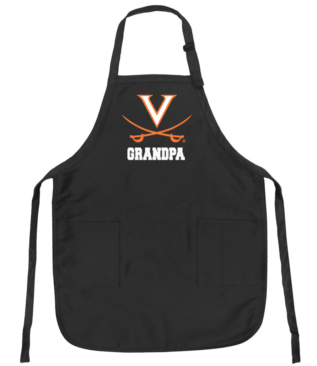 UVA Apron University of Virginia Apron - Stain Resistant Fabric Grandpa on Black