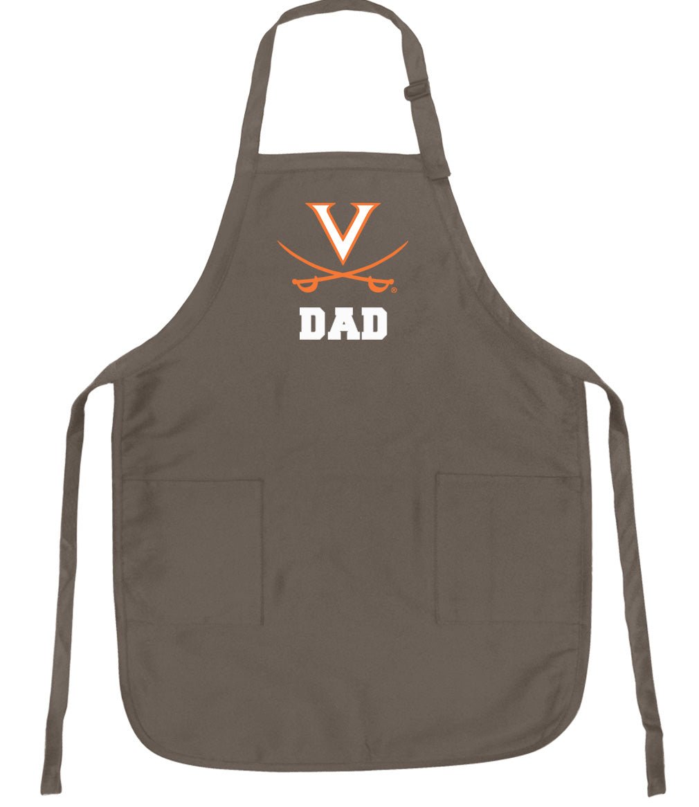 UVA Apron University of Virginia Apron - Stain Resistant Fabric Dad on Khaki