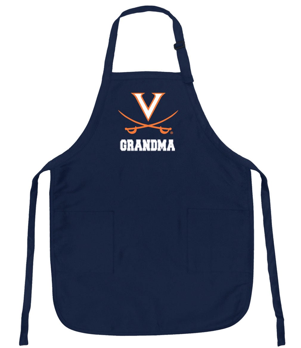 UVA Apron University of Virginia Apron - Stain Resistant Fabric Grandma on Navy