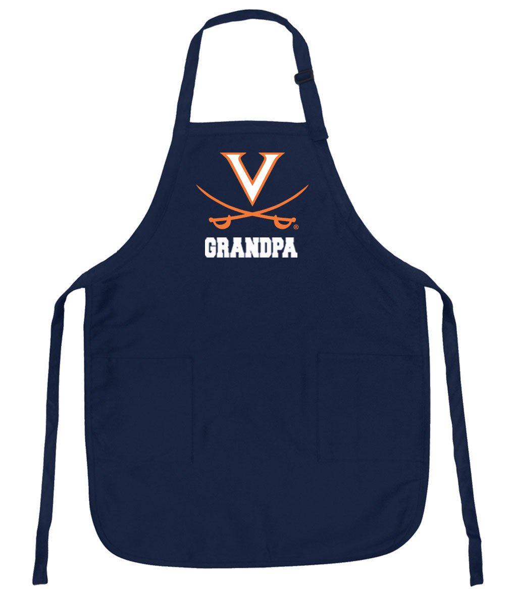 UVA Apron University of Virginia Apron - Stain Resistant Fabric Grandpa on Navy
